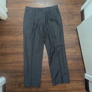 Prada pleated front pinstripe trouser Dress Pants Wool charcoal grey 36